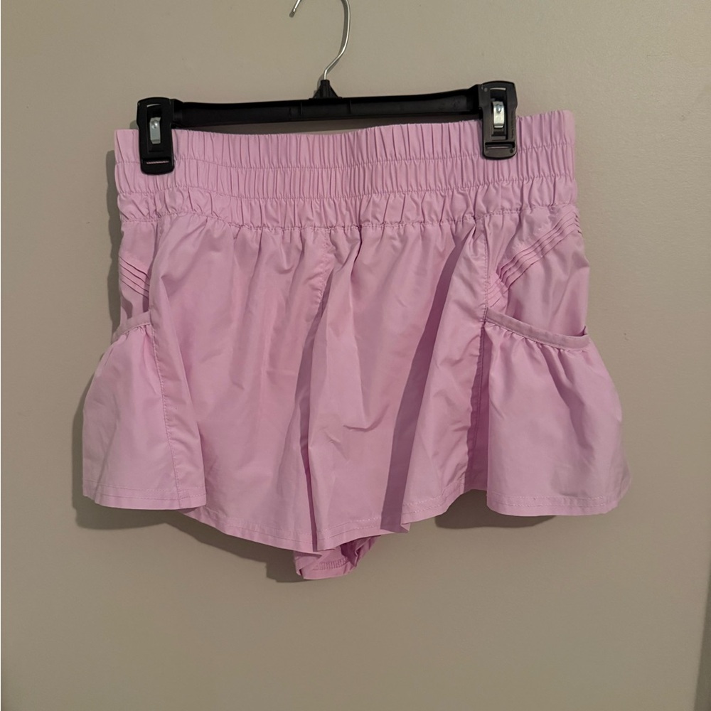 Free People Pink Athletic Shorts with Elastic Waistband